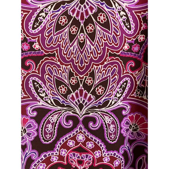 Bob Mackie Purple Paisley Striped Sleeve Top size Small - Picture 3 of 6
